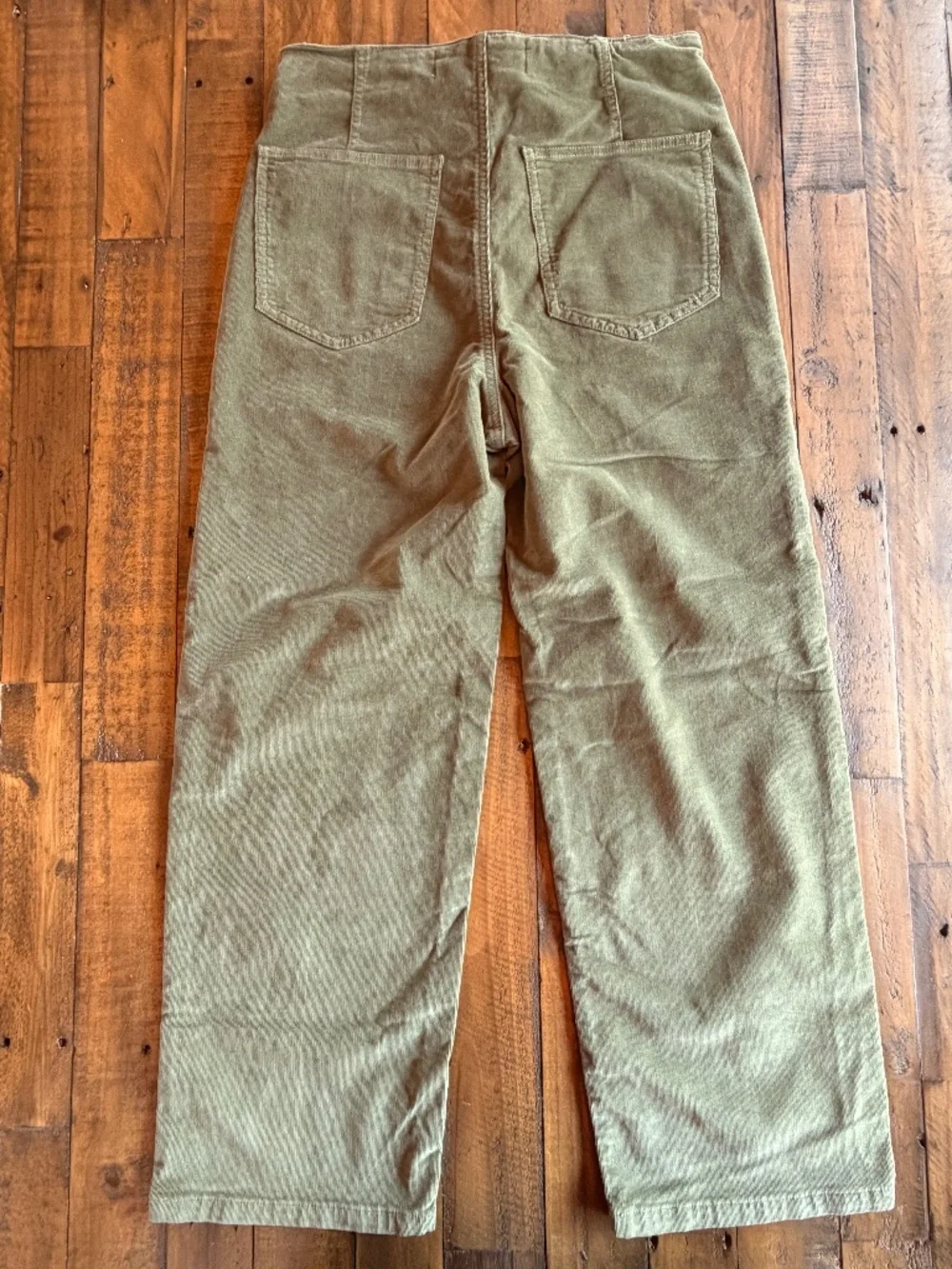 Veronica Beard Crosbie Wide Leg Crop Pants 29 High Rise Corduroy Clover Green EU - Picture 9 of 9